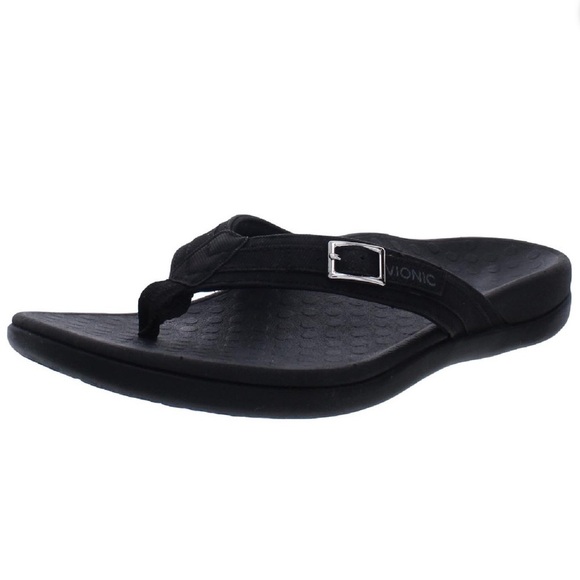 Vionic Tide Patty Black Flip Flop Orthotic Sandals - Picture 1 of 10
